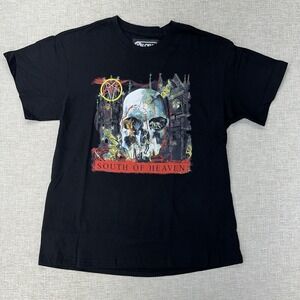 Slayer South of Heaven Band T Shirt Size L Black Short Sleeve Heavy Metal Skull